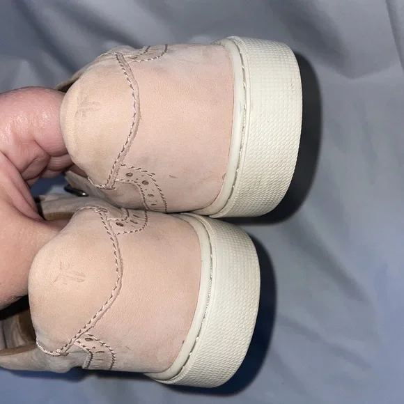 Frye Gemma Kiltie Brogue Monk Strap Sneakers Blush Pink size 7.5